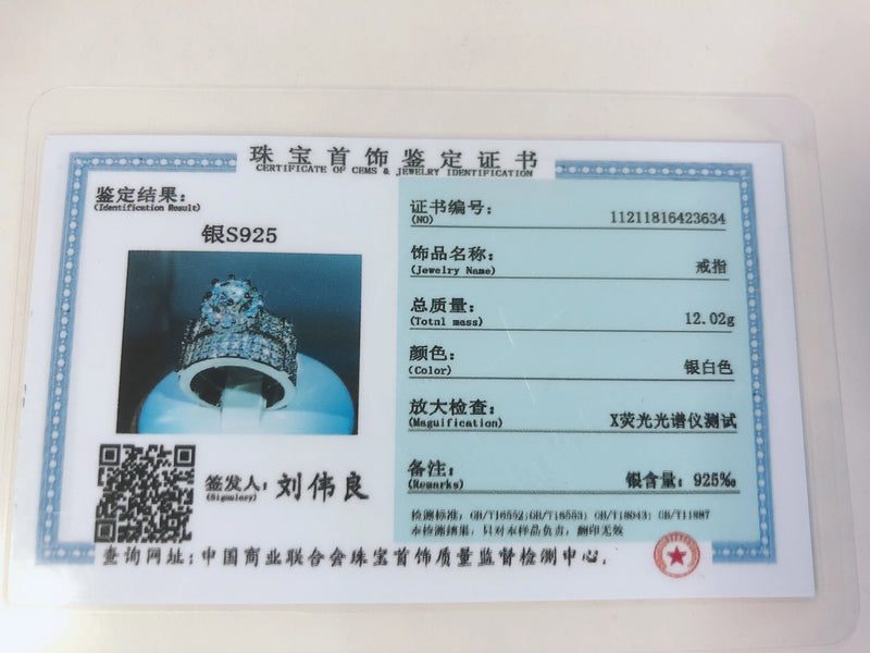 Eleganter Damenring mit weißem Zirkonia und Platinüberzug