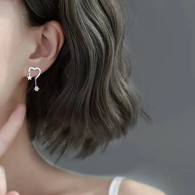 Exquisite Zircon Star Earrings for Women - Fashionable Tassel Party Jewelry Gift