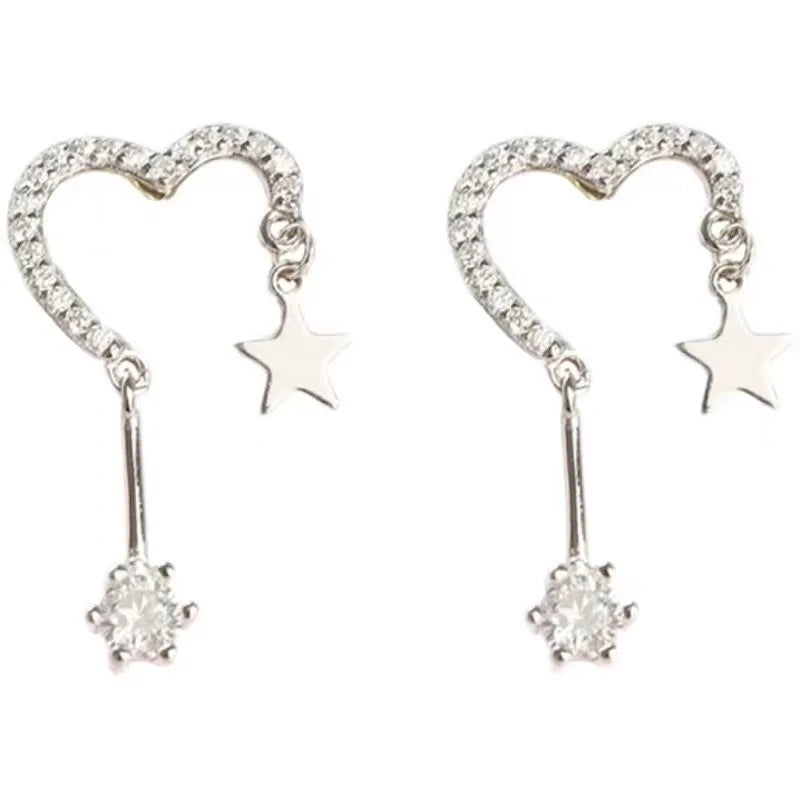 Exquisite Zircon Star Earrings for Women - Fashionable Tassel Party Jewelry Gift