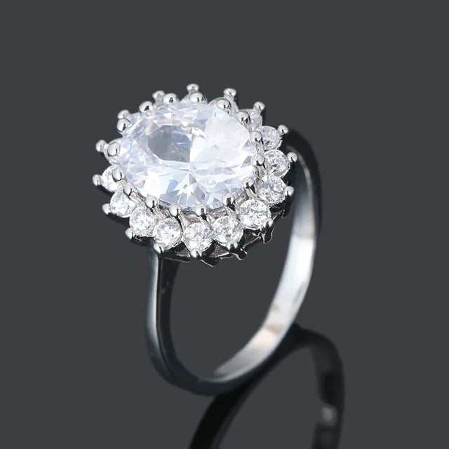 Eleganter Luxusring mit blauem Zirkonia für Braut, Verlobung, Empfang, Hochzeit und Gedenkschmuck