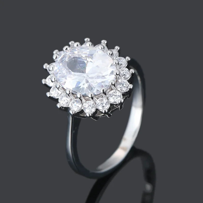 Eleganter Luxusring mit blauem Zirkonia für Braut, Verlobung, Empfang, Hochzeit und Gedenkschmuck