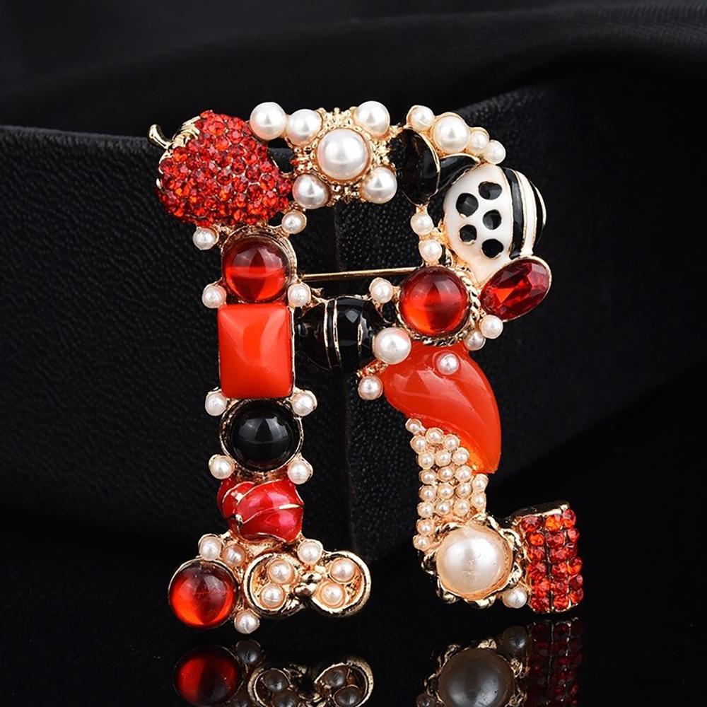 Exquisites Perle Und Strass Emaille Broschen Besetzt Pin