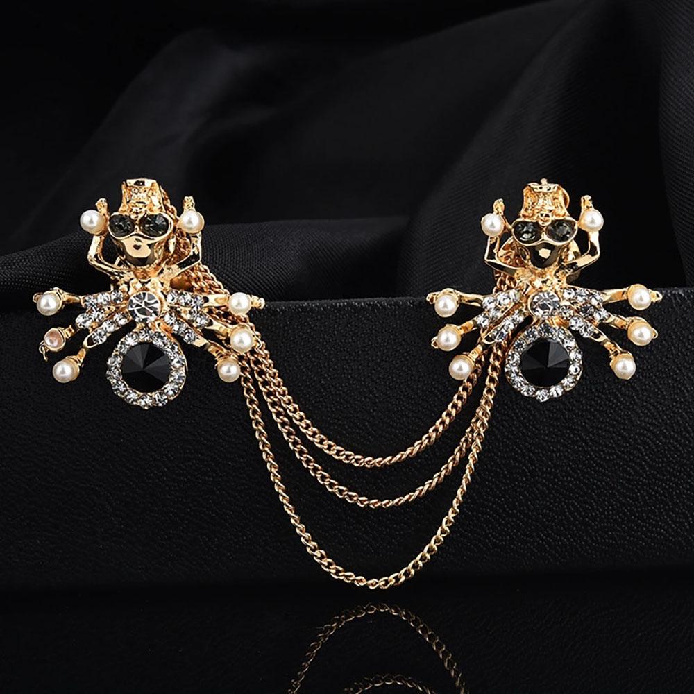 Exquisites Perle Und Strass Emaille Broschen Besetzt Pin