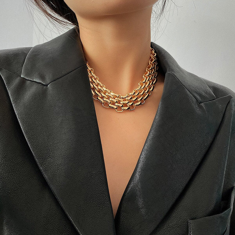 Extra Chunky Multi Layer Ketten Choker Halsketten