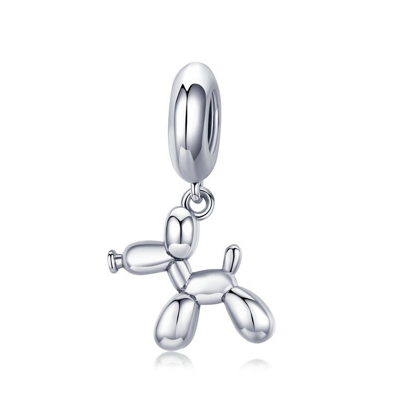 Fabelhafte Sterling Silber Zirkon Geschmiedet Hundezauber Anhänger