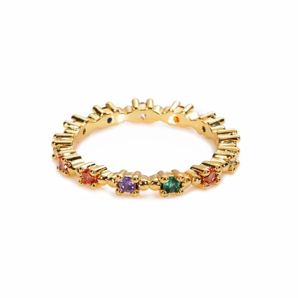 Fancy Bunfle Funkelner Strass Geschmückter Ring