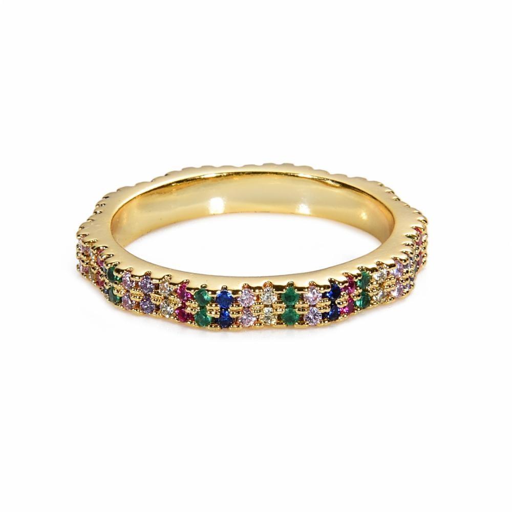 Fancy Bunfle Funkelner Strass Geschmückter Ring