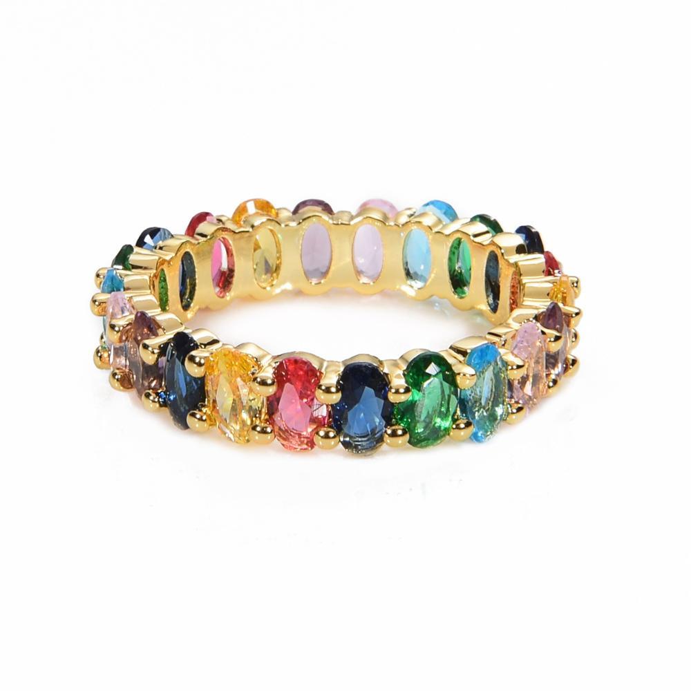 Fancy Bunfle Funkelner Strass Geschmückter Ring