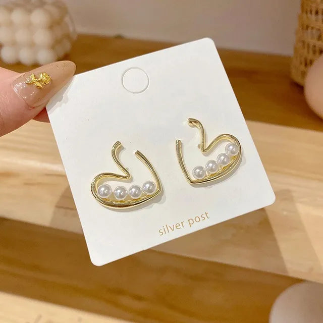 Große Perlenohrringe Studs Geschenke | Große Perlenohrringe Stud Frauen - Modische Große Perle