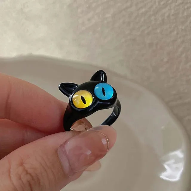 Süße Mode-Monster-Augenringe für Frauen - Lustige Tieraugenöffnung, Y2K-Finger-Ring-Schmuck