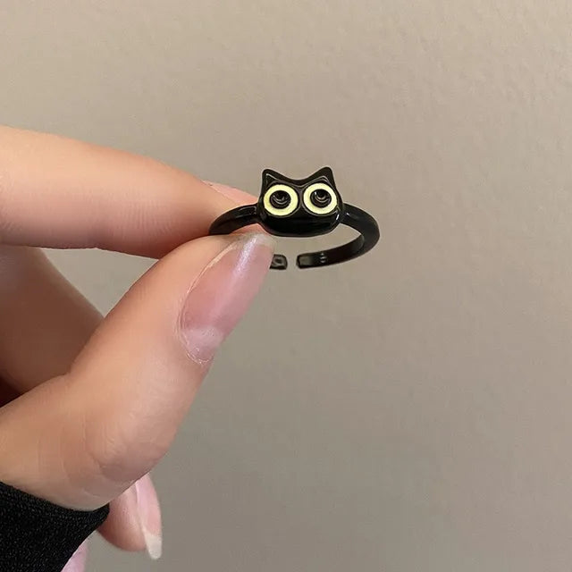 Süße Mode-Monster-Augenringe für Frauen - Lustige Tieraugenöffnung, Y2K-Finger-Ring-Schmuck