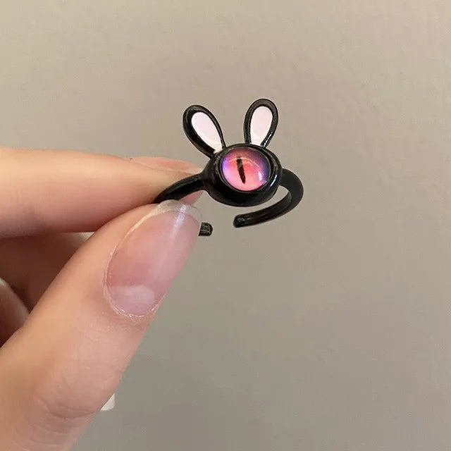 Süße Mode-Monster-Augenringe für Frauen - Lustige Tieraugenöffnung, Y2K-Finger-Ring-Schmuck