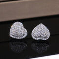 Elegante Herzform Strass Ohrstecker mit Mikro-Pave für Damen und Herren - Party Schmuck