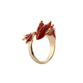 Verstellbarer Drachenring für Herren | Emaille Statement-Schmuck | Damen Schlangen-Drachenring
