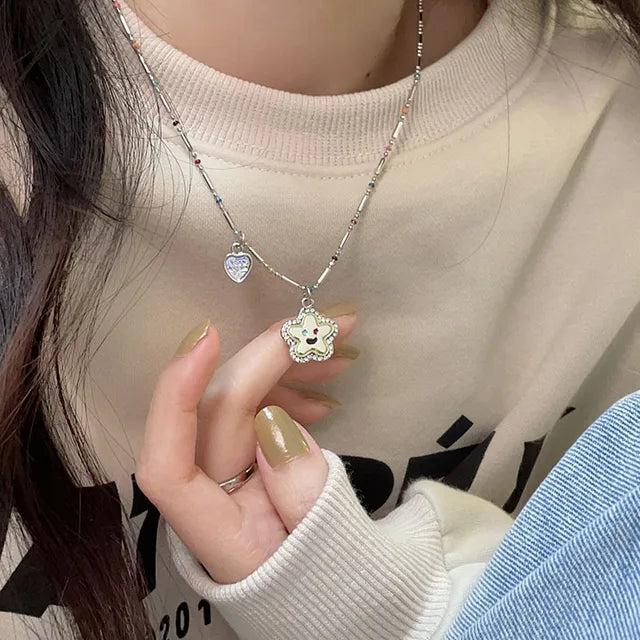 Glänzender Kristallstern Anhänger Halskette für Mädchen Frauen - Ästhetisches Design - Y2K Schmuck