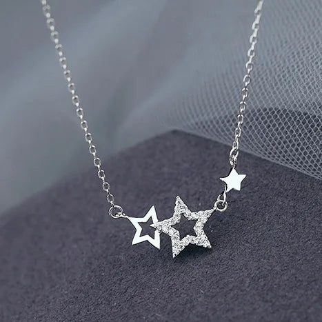 Glänzender Kristallstern Anhänger Halskette für Mädchen Frauen - Ästhetisches Design - Y2K Schmuck