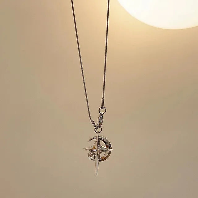 Glänzender Kristallstern Anhänger Halskette für Mädchen Frauen - Ästhetisches Design - Y2K Schmuck