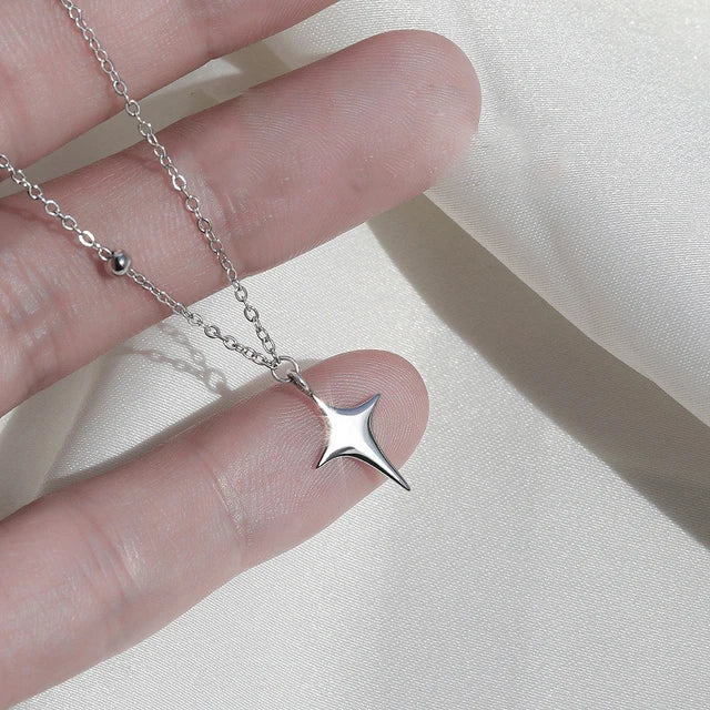 Glänzender Kristallstern Anhänger Halskette für Mädchen Frauen - Ästhetisches Design - Y2K Schmuck