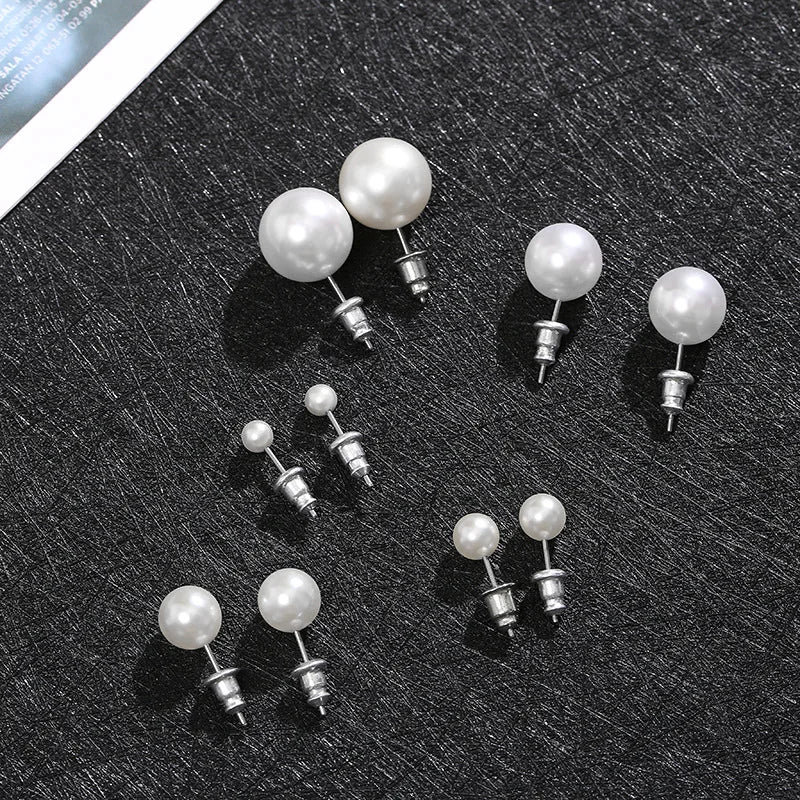 Elegante weiße Perlenstecker für Frauen und Mädchen - Minimalistischer Ohrschmuck