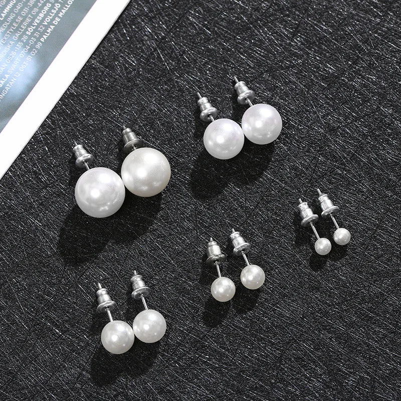 Elegante weiße Perlenstecker für Frauen und Mädchen - Minimalistischer Ohrschmuck