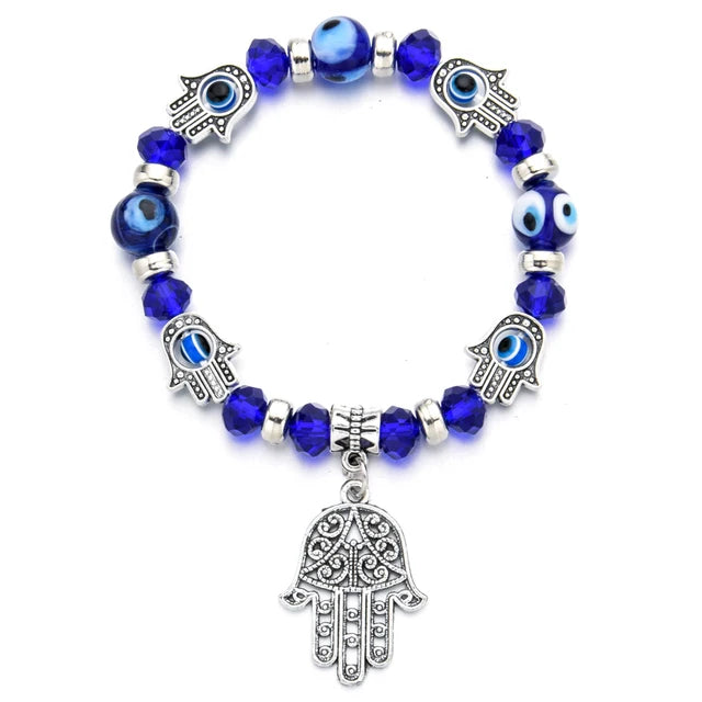 Blauer Augen Hamsa Hand Charm Armband | Hamsa Hand Armbänder für Frauen