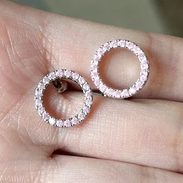 Modische vielseitige funkelnde Kreisohrringe mit Kristall Cubic Zirkonia minimalistischen Ohrringen für Jugendliche Damen Schmuck