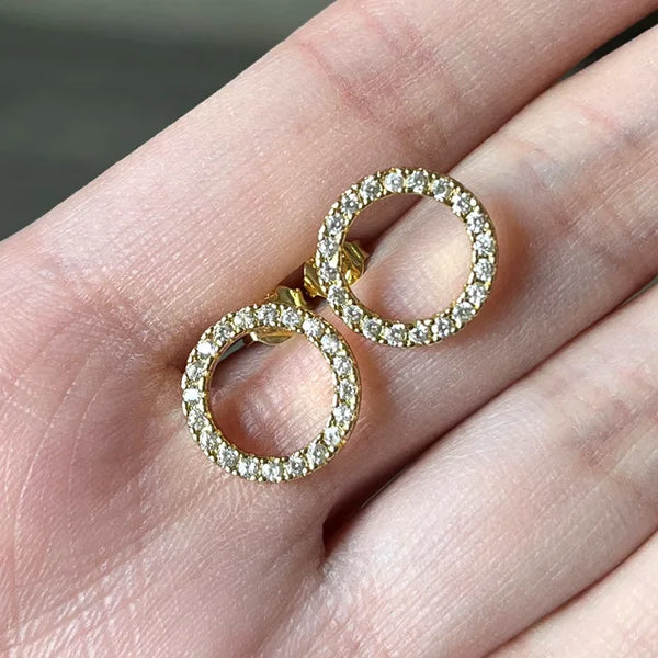 Modische vielseitige funkelnde Kreisohrringe mit Kristall Cubic Zirkonia minimalistischen Ohrringen für Jugendliche Damen Schmuck