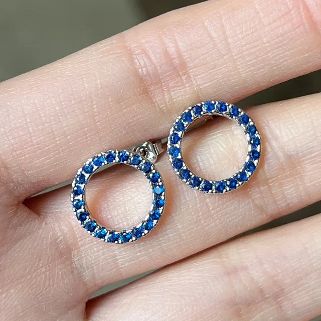 Modische vielseitige funkelnde Kreisohrringe mit Kristall Cubic Zirkonia minimalistischen Ohrringen für Jugendliche Damen Schmuck