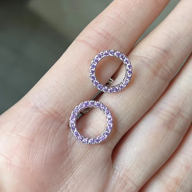 Modische vielseitige funkelnde Kreisohrringe mit Kristall Cubic Zirkonia minimalistischen Ohrringen für Jugendliche Damen Schmuck