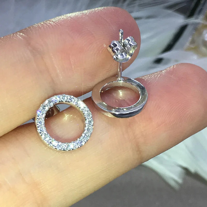 Modische vielseitige funkelnde Kreisohrringe mit Kristall Cubic Zirkonia minimalistischen Ohrringen für Jugendliche Damen Schmuck