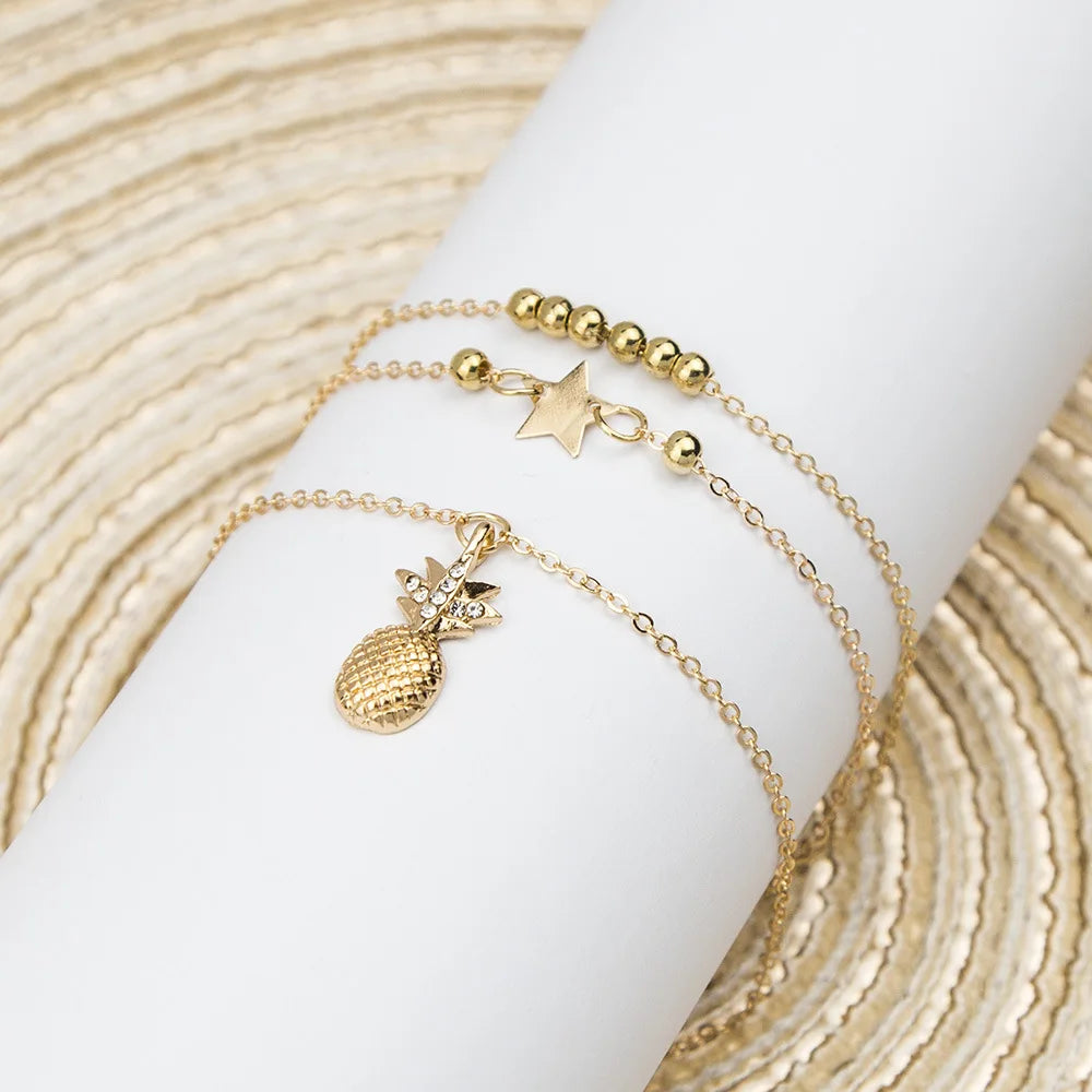 Bohemian Fußkettchen | Damen Fußkettchen - Weibliche Bohemian Muschel