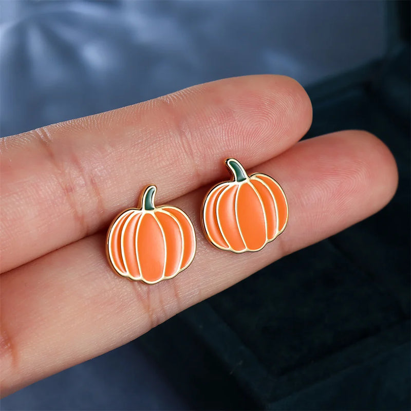 Halloween Kürbis Ohrring | Orange Kürbis Ohrringe | Damen Ohrringe Kürbis
