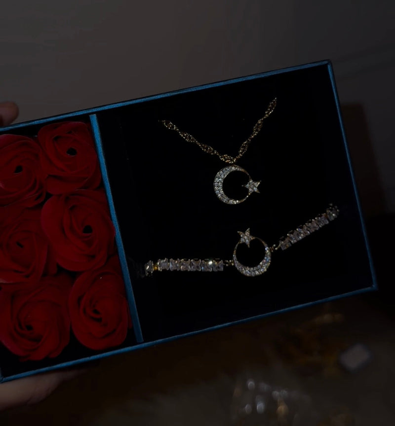 Länder Wappen Kette | Armband | Halskette | 18 Karat Vergoldung | Set