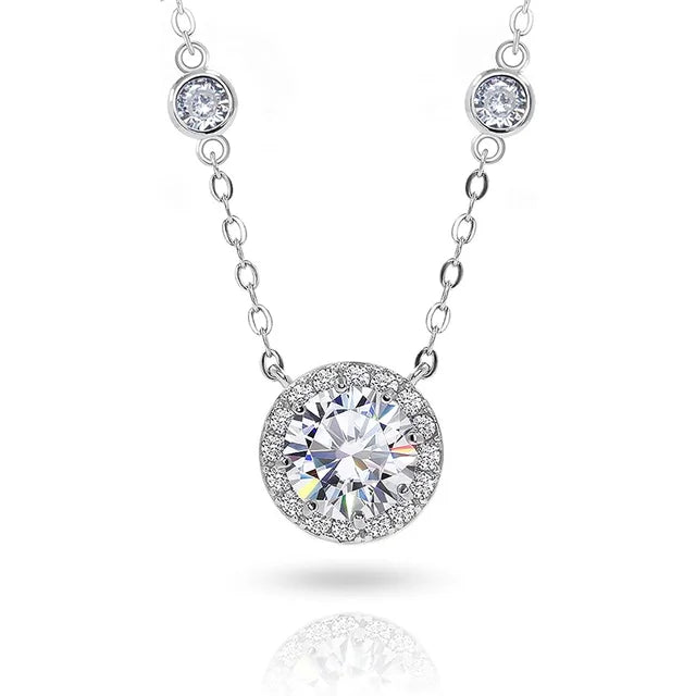 Eleganter 1 Karat Moissanit Anhänger für Damen - Hochwertiger Schmuck aus 925er Sterlingsilber für Hochzeiten und Partys