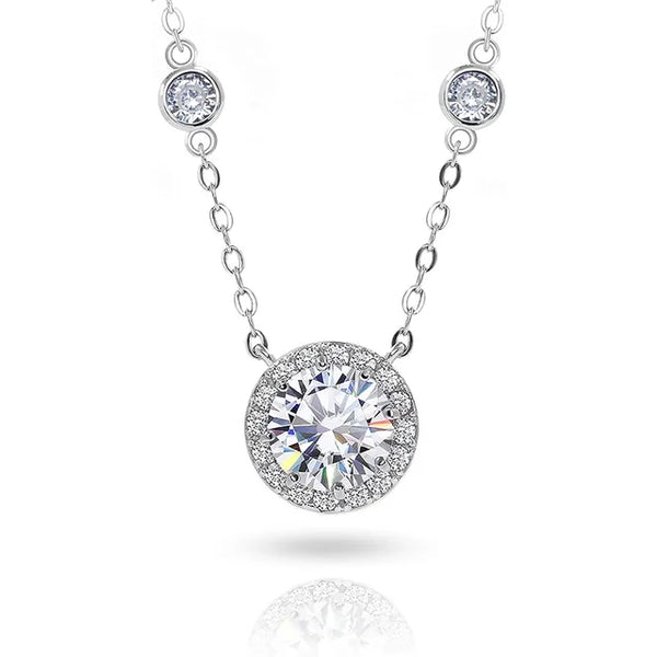 Eleganter 1 Karat Moissanit Anhänger für Damen - Hochwertiger Schmuck aus 925er Sterlingsilber für Hochzeiten und Partys