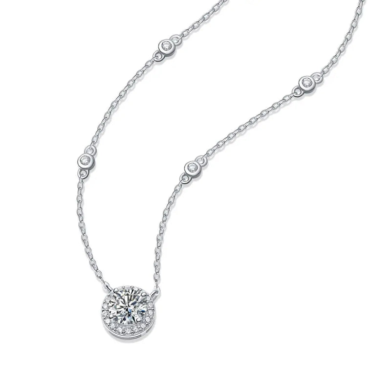 Eleganter 1 Karat Moissanit Anhänger für Damen - Hochwertiger Schmuck aus 925er Sterlingsilber für Hochzeiten und Partys
