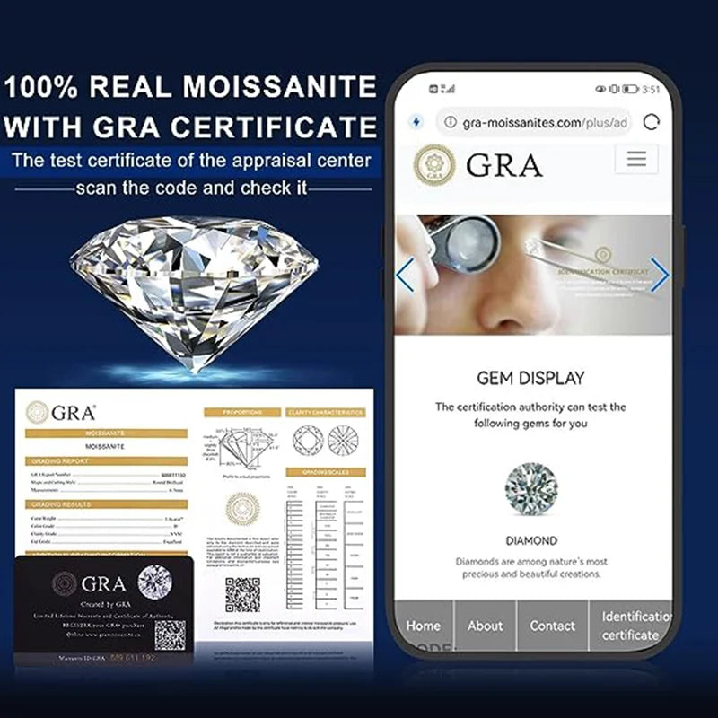 Eleganter 1 Karat Moissanit Anhänger für Damen - Hochwertiger Schmuck aus 925er Sterlingsilber für Hochzeiten und Partys