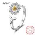 Verstellbarer Ring mit Silbermargarite aus 925er Sterlingsilber