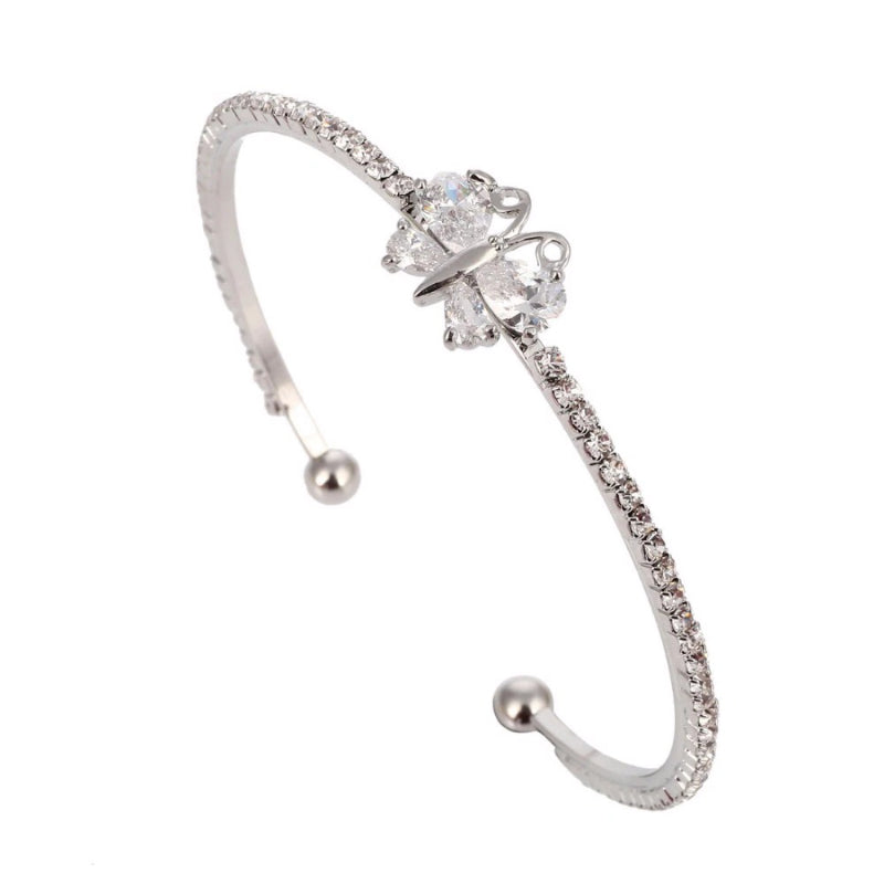 Glitzernder Schmetterling Strass Charm Manschetten Armbänder