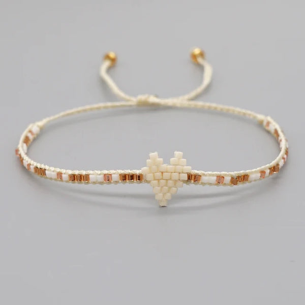 Boho Miyuki Herz Armband für Frauen - Handgemachter Freundschaftsschmuck als Valentinstagsgeschenk - Armbänder - Online-Shop