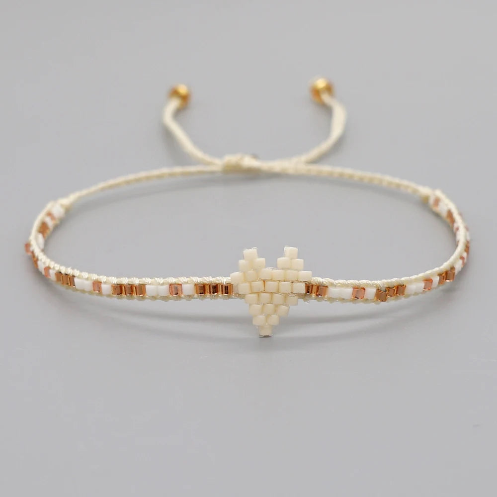 Boho Miyuki Herz Armband für Frauen - Handgemachter Freundschaftsschmuck als Valentinstagsgeschenk - Armbänder - Online-Shop