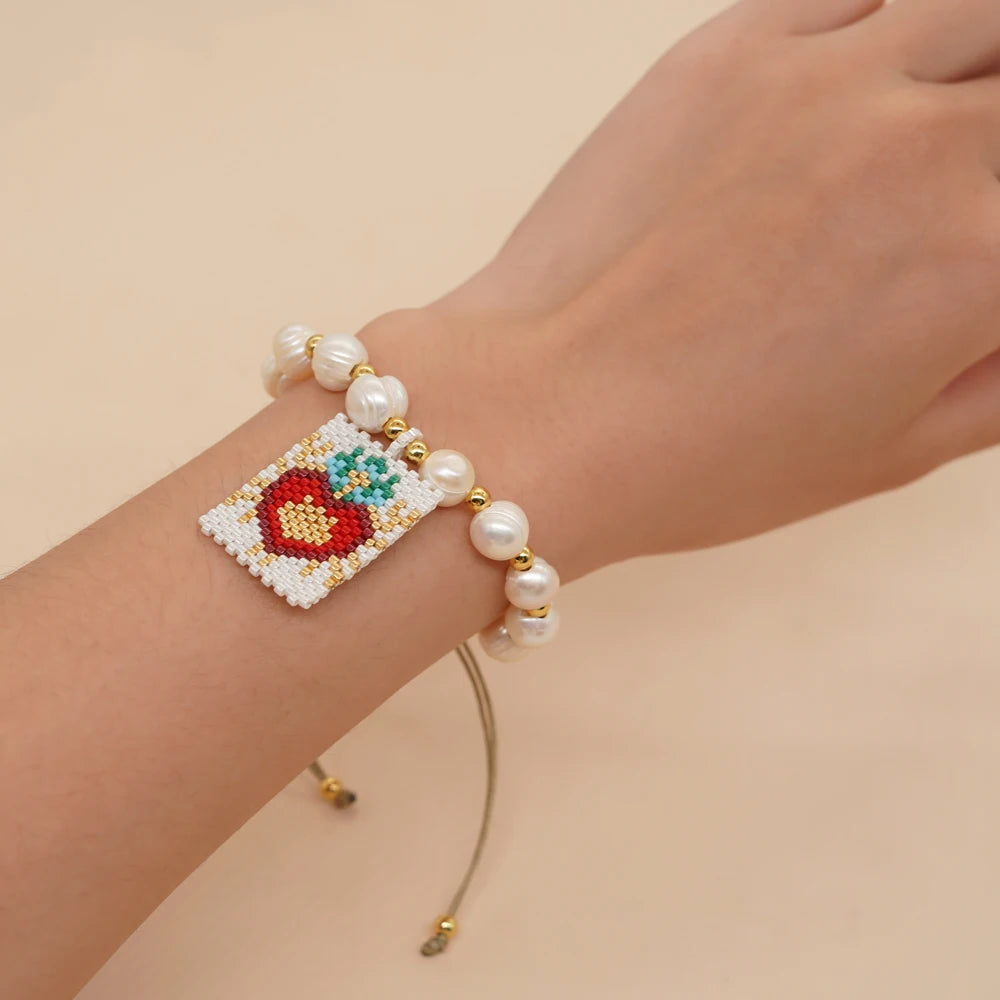 Boho Miyuki Charm Armbänder mit Süßwasserperlen - Handgefertigter Modeschmuck für Frauen zu jedem Anlass