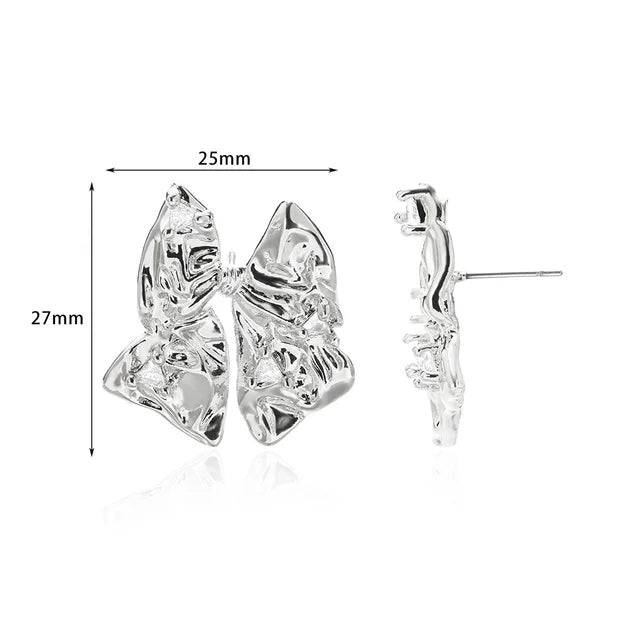 Goldene Ohrringe für Frauen - Bogenstift-Nagelohrring, modischer süßer Schmuck, Ohrpiercing-Accessoires, Weihnachtsgeschenk Aretes