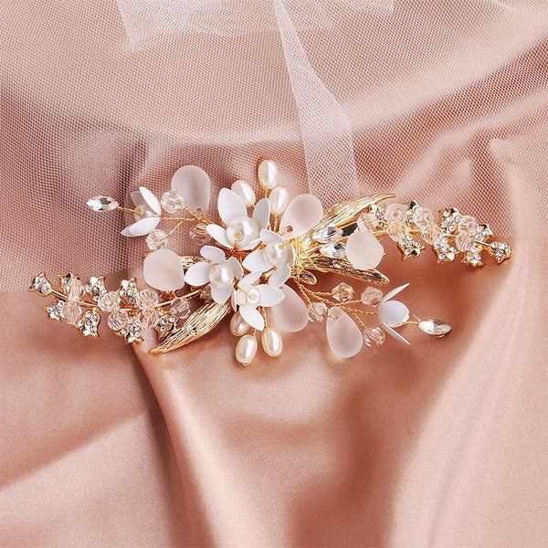 Wunderschöne Perlenblumen Haarclip Ornamente