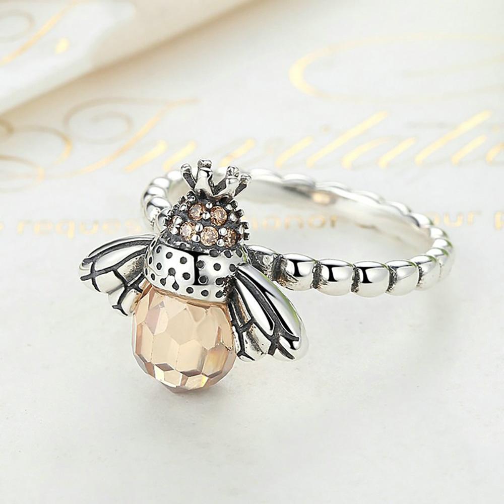 Wunderschöne Königin Bienen Sterling Entzückender Silberring