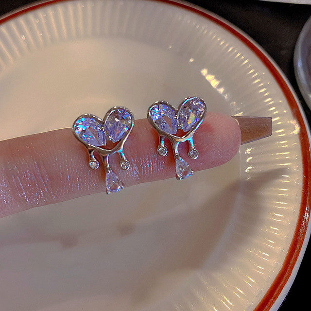 Herztropfen | Mode Rosa Pfirsich Herz Tropfen