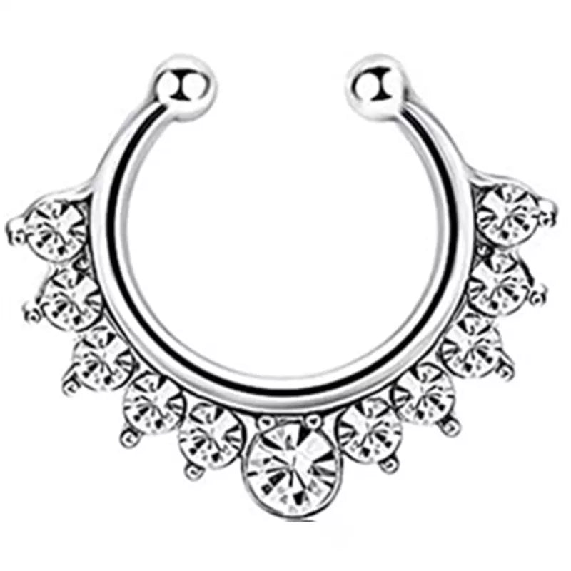 Fake Nasenpiercing Septum aus Edelstahl