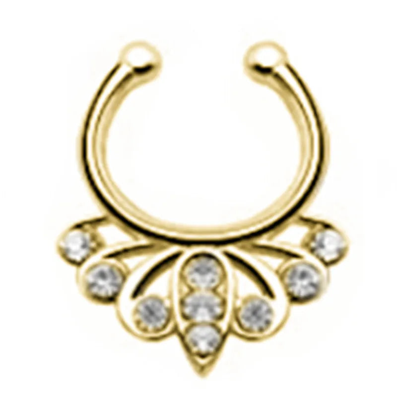 Fake Nasenpiercing Septum aus Edelstahl