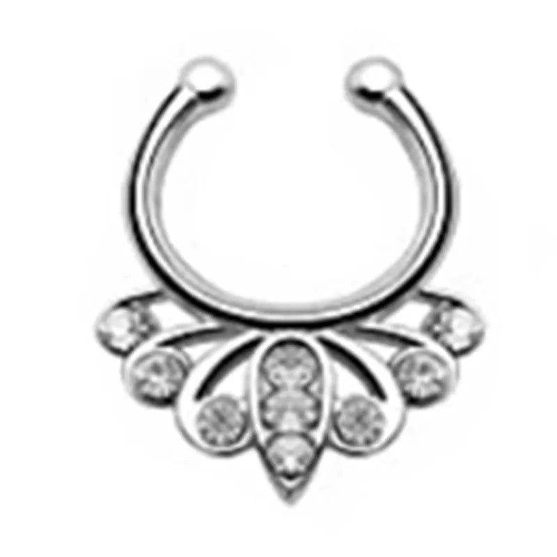 Fake Nasenpiercing Septum aus Edelstahl