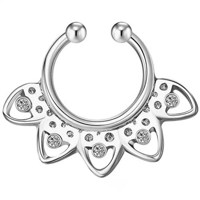 Fake Nasenpiercing Septum aus Edelstahl